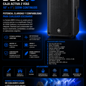 Yamaha DBR12 caja activa profesional de 12 pulgadas y 465W RMS