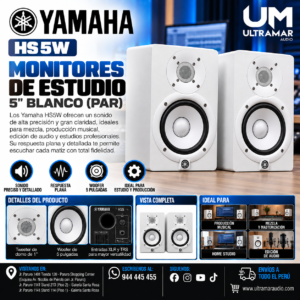 YAMAHA HS5W - Power Studio Monitor 5″ BLANCO (PAR)