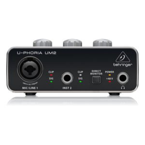 Behringer U-PHORIA UM2 Interfaz de audio USB Audiophile 2x2 con preamplificador de micrófono XENYX