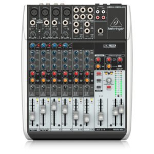 Behringer Q1204USB Mezclador premium de 12 entradas y 2/2 buses con preamplificadores de micrófono y compresores XENYX, opción inalámbrica e interfaz de audio/USB