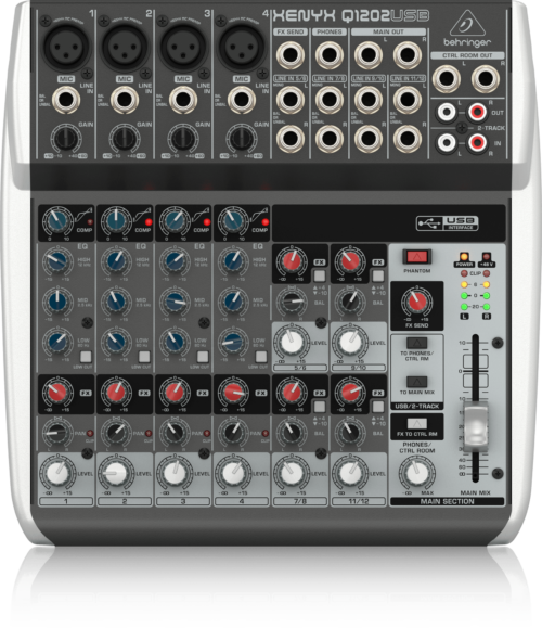 Q1202USB | Behringer | Mezclador de 12 entradas y 2 buses con preamps y comps de micrófono XENYX, ecualizador británico e interfaz USB/audio