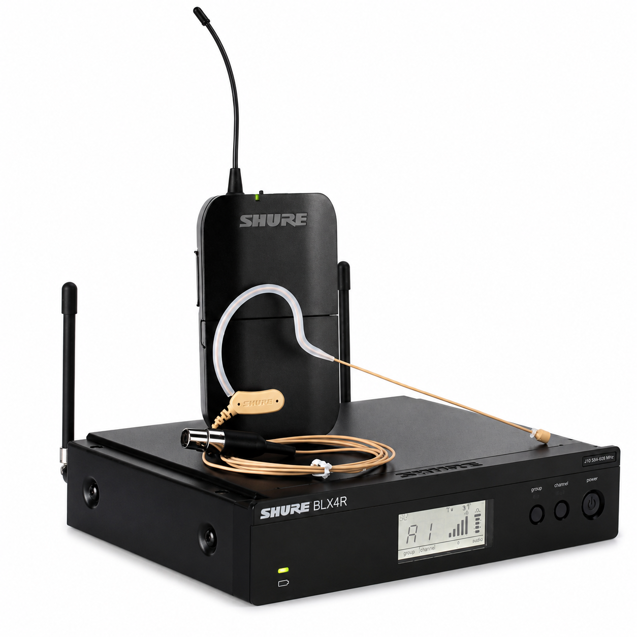 SHURE BLX14R/MX53 Sistema inalámbrico para presentador, de montaje en rack, con micrófono earset MX53 - Imagen 2
