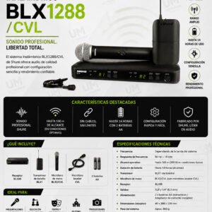 SHURE BLX1288/CVL Sistema inalámbrico dual de Mano y Solapa