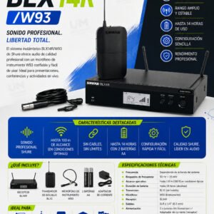 SHURE BLX14R/W93 Sistema de micrófono Lavalier inalámbrico