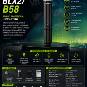 SHURE BLX2/B58 Transmisor de mano con cápsula BETA58A