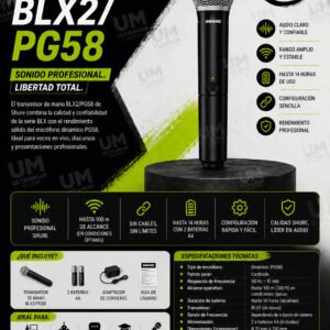 SHURE BLX2/PG58 Transmisor de micrófono de mano inalámbrico