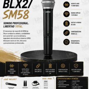 SHURE BLX2/SM58 Transmisor de mano con cápsula SM58