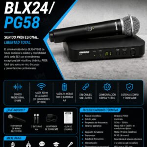 SHURE BLX24/PG58 Sistema Inalámbrico con Micrófono PG58