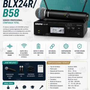 SHURE BLX24R/B58 Sistema inalámbrico con micrófono Beta 58A