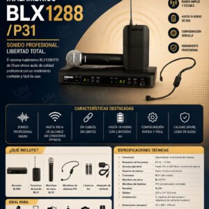 SHURE BLX1288/P31 Sistema de Micrófono Inalámbrico en combo