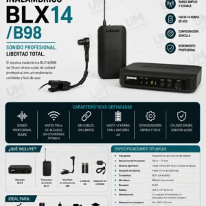 SHURE BLX14/B98 Sistema inalámbrico para instrumento