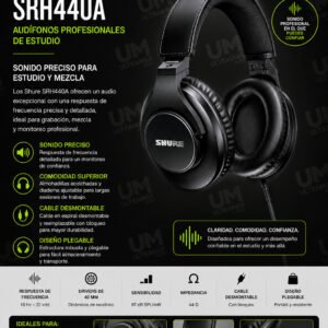 Shure SRH440A Audífonos de calidad profesional