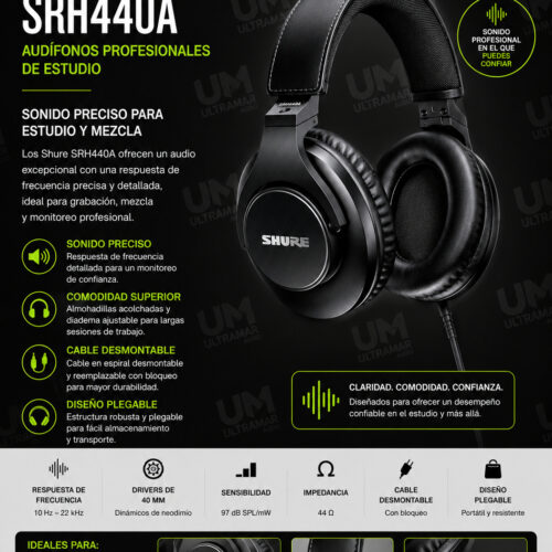Shure SRH440A Audífonos de calidad profesional