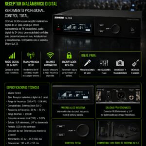 Shure SLXD4 Receptor Inalámbrico Digital