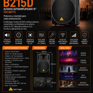 Behringer Eurolive B215D Altavoz autoamplificado 15" 550W