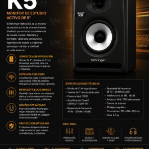 Behringer Nekkst K5 Monitor de estudio autoamplificado de 5 pulgadas