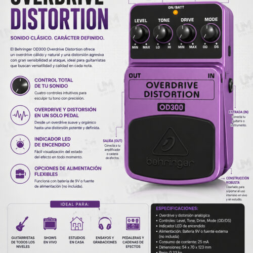 Behringer OD300 Pedal de Overdrive / Distorsión