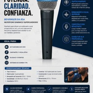 Behringer BA 85A Micrófono dinámico súper cardioide