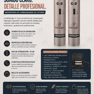Behringer C-2 Micrófonos de condensador de estudio combinados (par)