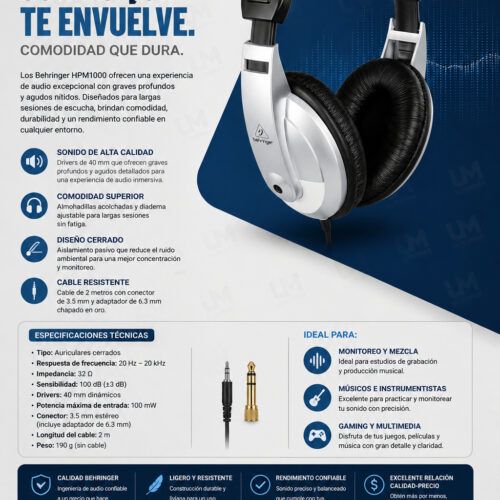 Behringer HPM1000 Auriculares multiusos