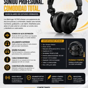Behringer HC200 Auriculares cerrados para DJ