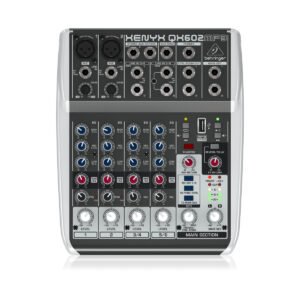 QX602MP3 | Behringer | Mezclador 6 entradas y 2 buses con preamps de micrófono XENYX, ecualizador británico, reproductor de MP3 y multi-FX
