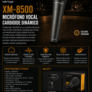Behringer XM-8500 Micrófono vocal cardioide dinámico