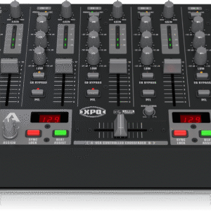 Behringer VMX1000USB Mezclador de DJ profesional de 7 canales con montaje en rack con interfaz de audio/USB, contador de BPM y control VCA