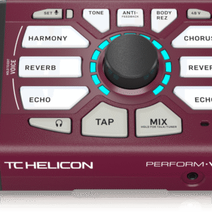 PERFORM-VG | TC Helicon | Procesador ultrasencillo de guitarra acústica y vocal con montaje en soporte de micrófono para intérpretes solistas y en dúo