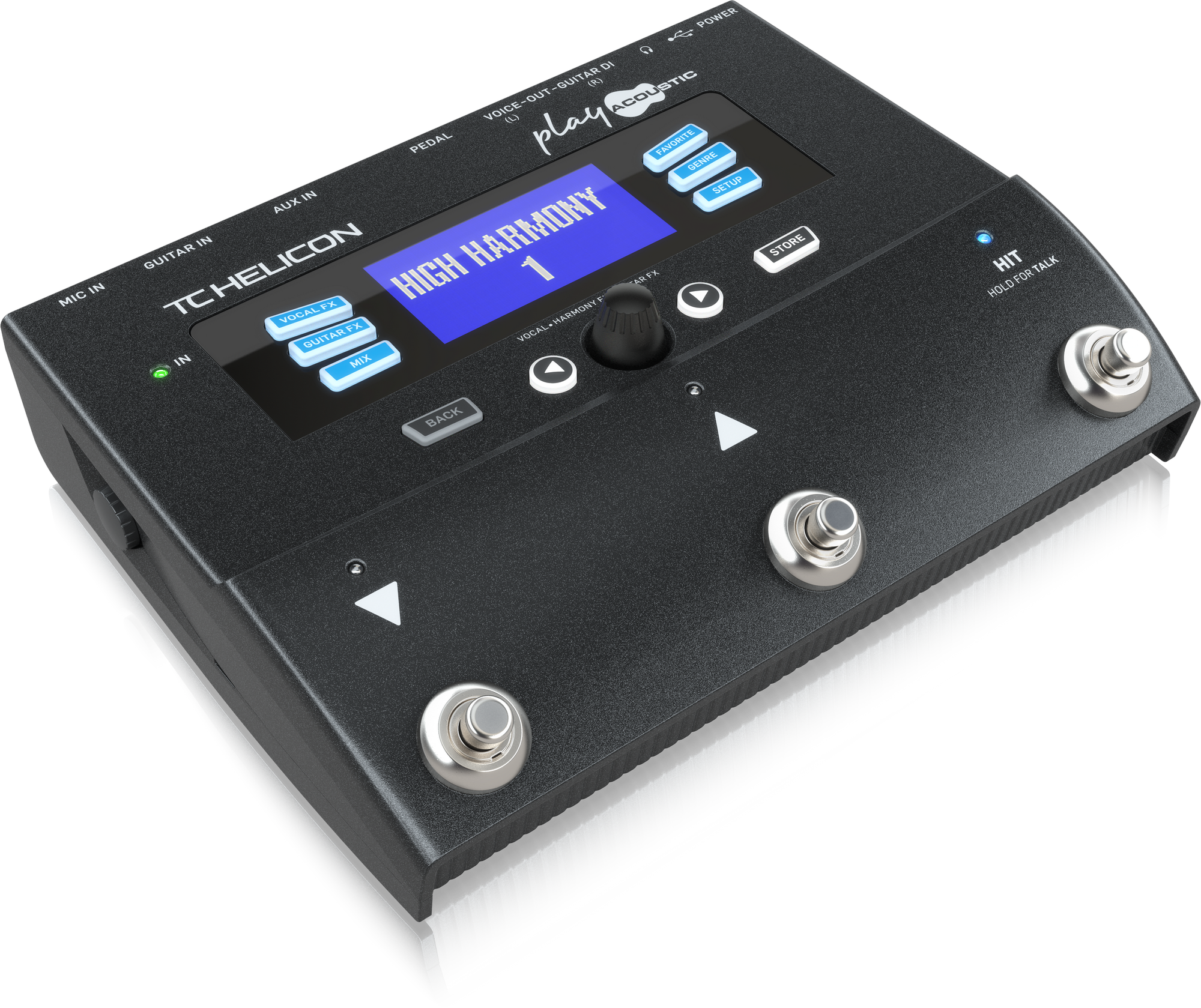 TC Helicon PLAY ACOUSTIC Stompbox de efectos de guitarra acústica y vocal de 3 botones con BodyRez y looping - Imagen 4