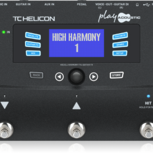TC Helicon PLAY ACOUSTIC Stompbox de efectos de guitarra acústica y vocal de 3 botones con BodyRez y looping