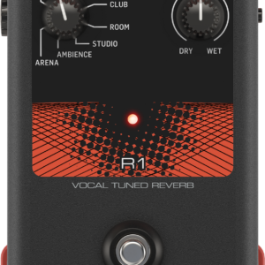 VOICETONE R1 | TC Helicon | Stompbox de un solo botón para reverberación vocal en vivo con calidad de estudio