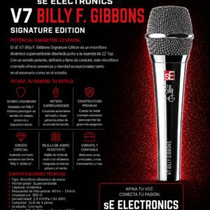 sE Electronics V7 Billy F. Gibbons Signature Edition | Micrófono dinámico supercardioide de mano (cromado)