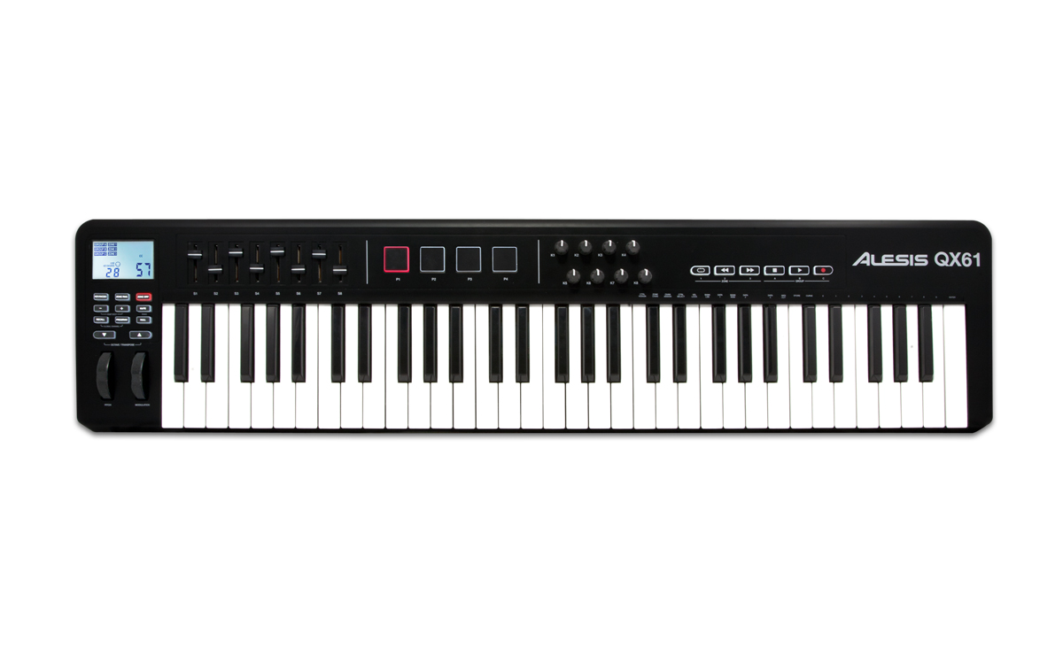  Paquete de controlador MIDI  Controlador de teclado MIDI USB  de 61 teclas con 16 almohadillas de ritmo, pedal de sostenimiento y paquete  de software Pro - AlesisVI61 + M-Audio SP-2 