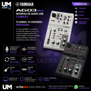 Yamaha AG06MK2 Disponible en Ultramar Audio Perú