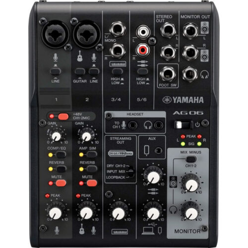 YAMAHA   AG06 MK2  Mezcladora de 6 Canales e Interfaz de Audio USB