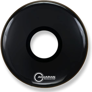 AQU-RPT22BK | AQUARIAN DRUMHEADS | PARCHE 22" FRONT LG HOLW W/ RING BLK 22" "AQUARIAN"