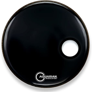 AQU-RSM24BK | AQUARIAN DRUMHEADS | PARCHE 24" REGULATOR SM PORT/RING BLK24" "AQUARIAN"