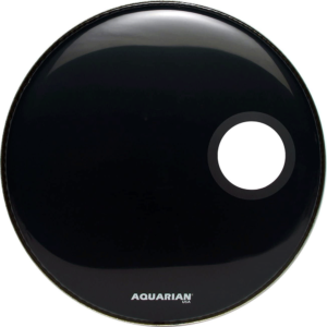 AQUARIAN DRUMHEADS AQU-SMPTCC22BK PARCHE RESONANTE FRONTAL DE BOMBO 22" CON AGUJERO DE 4"