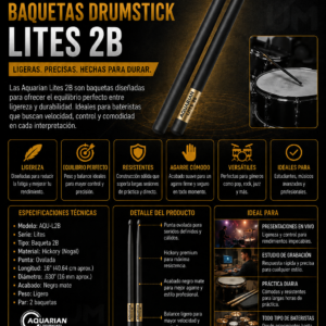AQUARIAN AQU-L2B BAQUETAS DRUMSTICK LITES 2B