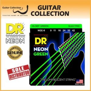 DRS-NGE-9 | DR STRINGS | CUERDAS HI-DEF NEON™ GREEN: COATED ELECTRIC: 9, 11, 16, 24, 32, 42 "DR STRINGS"