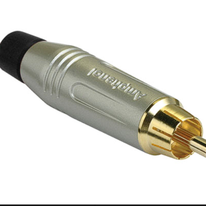 ACPR-SBK | AMPHENOL | Conector de cable RCA Macho Plateado/Negro