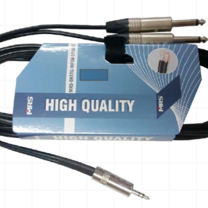 MRS BKSTG-MP3M-2P2M-3 Cable para música, laptop, celular Mini Plug Stereo a 2 PLUG 1/4″ Mono 3 Metros