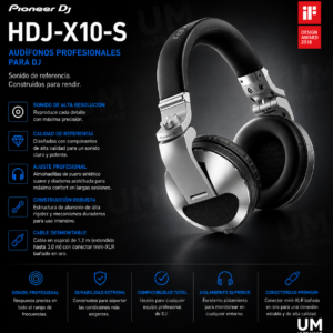 Pioneer HDJ-X10-S Auriculares DJ profesionales tipo diadema (Plateado)