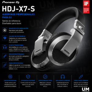 HDJ-X7-S | Pioneer | Audífonos circumaurales profesionales para DJ