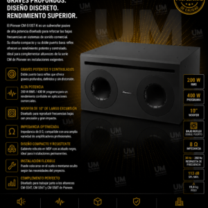 CM-510ST-K Pioneer SUBWOOFER DE 10”