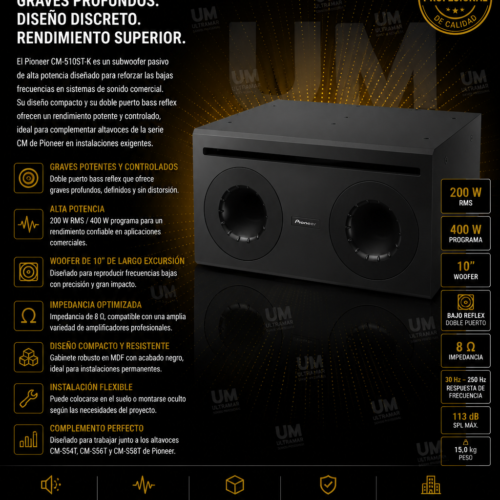 CM-510ST-K Pioneer SUBWOOFER DE 10”