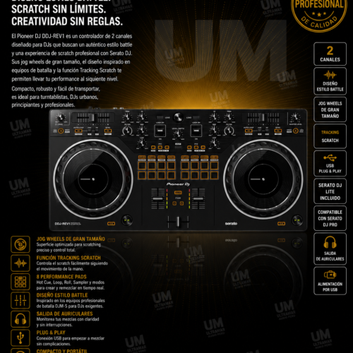 Pioneer DDJ-REV1 Controlador DJ de 2 canales (negro)