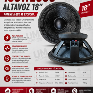 MRS 18SW2000 altavoz 18″ 2000W ferrita