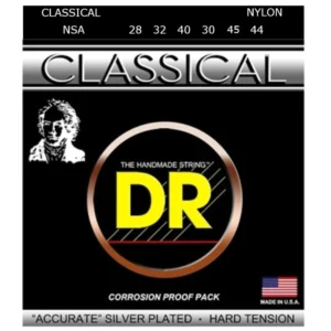 DRS-NSA | DR STRINGS | ACCURATE CLASSICAL SILVER-PLATED NYLON: 28, 32, 40, 30, 35, 44 "DR STRINGS"